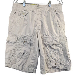 Unbranded Men's Cargo Shorts Gray Size 32-34 M 100% Cotton Pockets